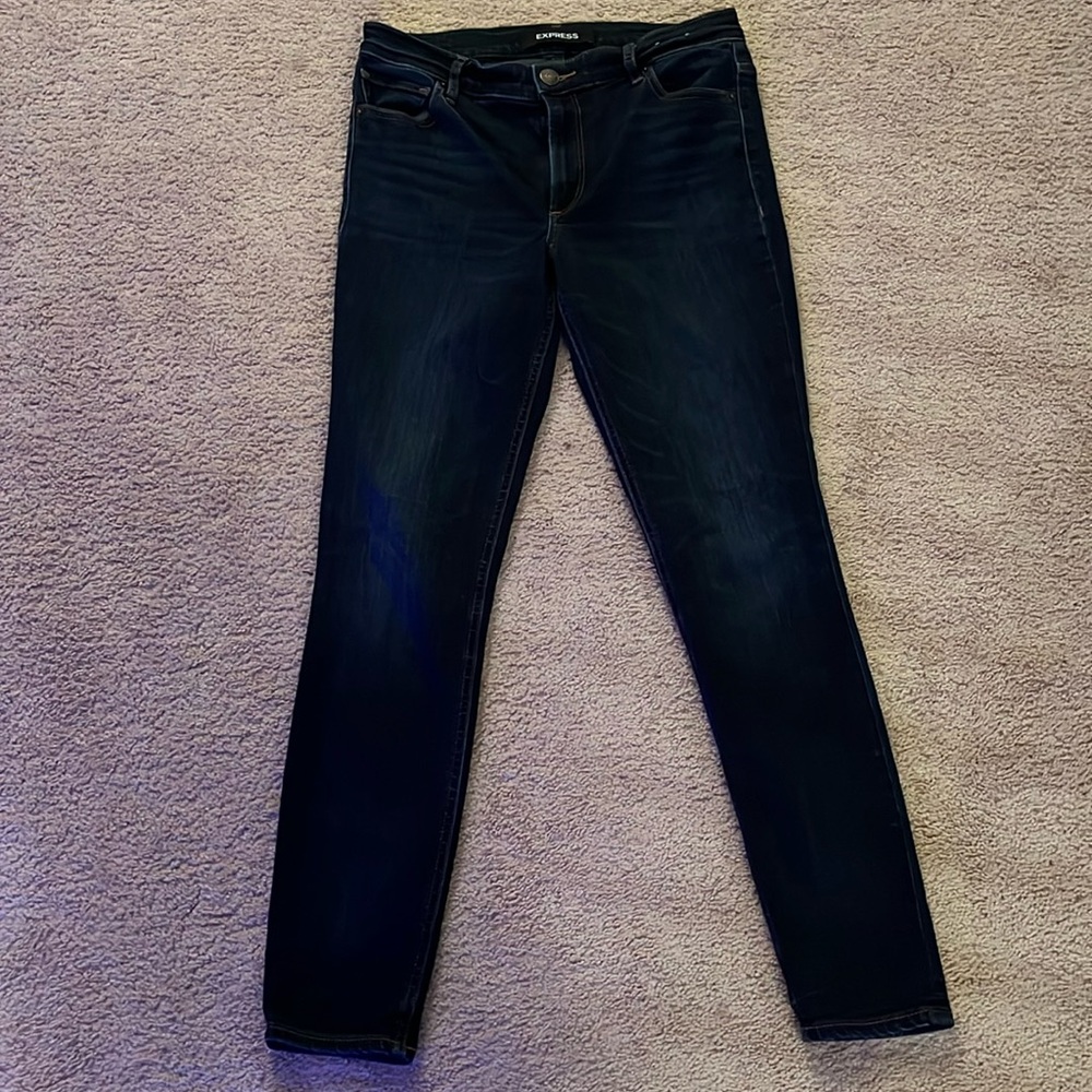 Express dark blue jeggings